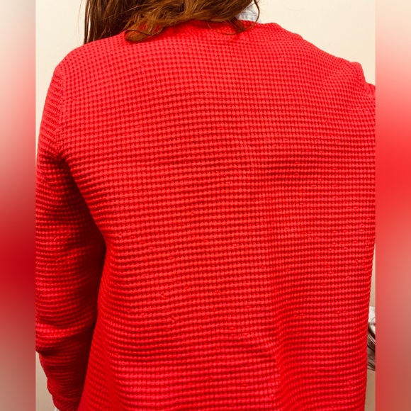 Focus Casual Life Red Waffle-Knit Swing Jacket – Size S | 100% Cotton - Picture 13 of 13